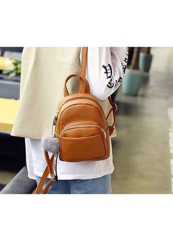 Міні рюкзак для дівчаток з брелоком із ПУ шкіри коричневий No Brand (351536600)