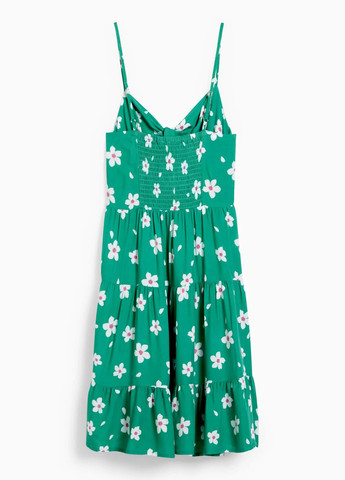 Зеленое кэжуал платье в цветочный принт C&A однотонное