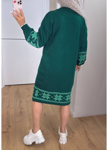 Смарагдова повсякденний сукня в'язана тепла  LeVi