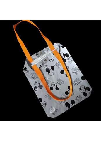 Світловідбиваюча сумка-шопер з принтом «Чорні Міккі» помаранчеві ручки Рефлективна сумка Svitashka (364203340)