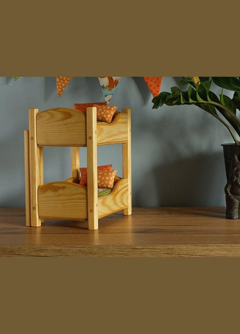 Кровать для кукол из дерева Мулан ваниль (КРТ-000802) No Brand (328606089)