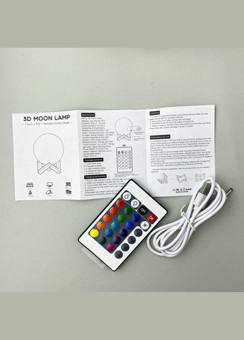 Світильник настільний Місяць 3D RGB 8 см + пульт No Brand (323584919)