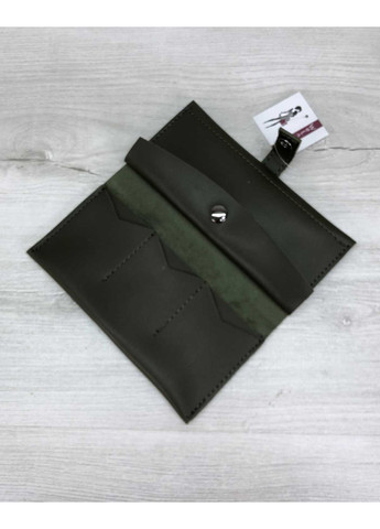 Гаманець жіночий оливковий екошкіра м'який для купюр візиток та дрібниці ProDobro (367267481)