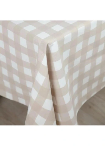 Скатерть водоотталкивающая Panama Light Brown Check С-04187-29804 180х220 см светло-коричневый ТЕП (335879764)