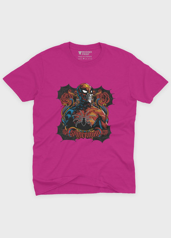 Розовая демисезонная футболка для мальчика с принтом супергероя - человек-паук (ts001-1-fuxj-006-014-040-b) Modno