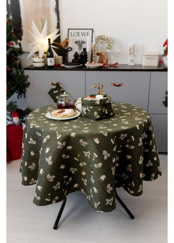 Скатертина Dх136 см Шапочки на зеленому Прованс (366970034)