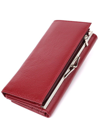 Модний жіночий гаманець на магнітах із натуральної шкіри 23113 Бордовий st leather (330359578)