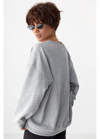 Серый однотонный свитшот с плюшевым начесом Lurex (364813739)