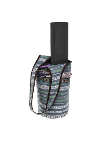 Сумка для йоги через плечо Yoga bag KINDFOLK (размер 33х84см, полиэстер, хлопок, серый-синий) (FI-8364-3) SP-Sport (361434809)