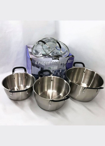 Набор посуды для электрических плит 6 предметов LB-1891, Набор UI-783 практичных кастрюль No Brand (351486163)