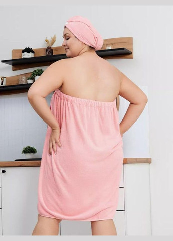 Набор для сауны полотенце-халат из микрофибры 80х140 Розовый (П4К-novo-f-sauna-006) No Brand (323161127)