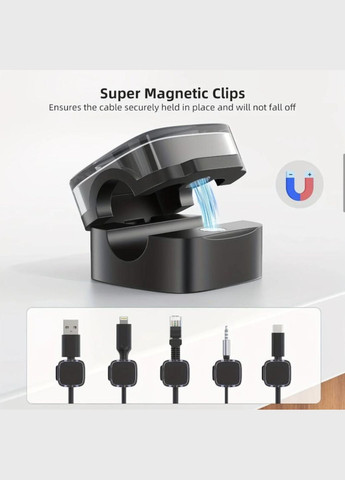 Фиксатор кабеля магнитный органайзер клипса держатель для провода самоклеящийся 1 шт Черный Velcro (340276154)