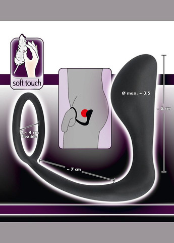Ерекційне кільце - Black Velvets Ring & Plug Orion (322185493)