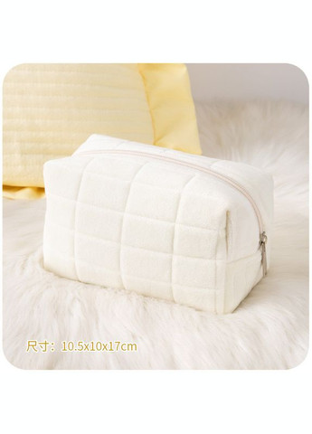 Косметичка Велюрова в клітинку C8a Біла (AN0103005) ANbeauty (356606859)