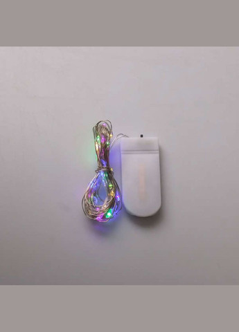 Светодиодная гирлянда Роса 5 метров на батарейках 50 led нить на белом проводе мультиколор 50L5MWML Garlando (370707048)