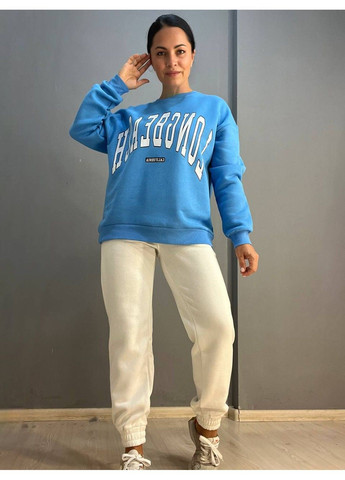 Костюм жіночий 399-488 спортивний утеплений світшот з написом оверсайз та штани на резинці Quzen (304062664)