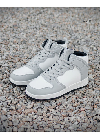 Светло-серые зимние зимние кроссовки air force grey white fur Stilli Air Force 1 High