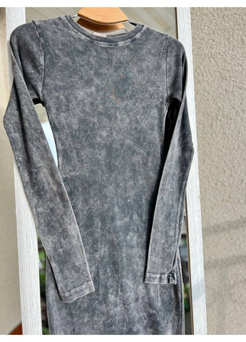 Чорна сукня жіноча 400235 варена тай дай довга рубчик з розрізом облягаюча чорна Little Secret