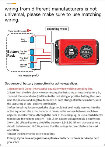 Балансир активный 24S 1A li-ion Lifepo4 конденсаторный с блютуз-управлением No Brand (325835075)