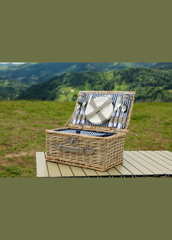 Набір посуду для пікніка з кошиком (на 4 особи), набір посуду для кемпінгу (для кемпінгу) LUGI (315637240)