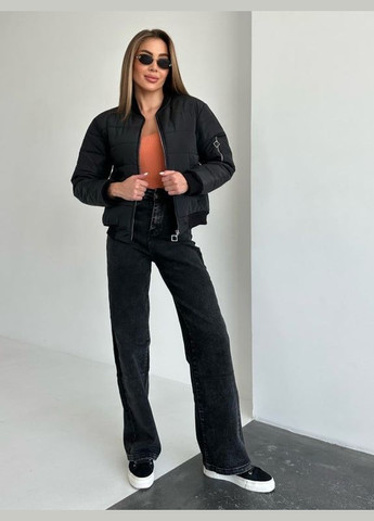 Чорна демісезонна жіночі куртки ISSA PLUS SA-482
