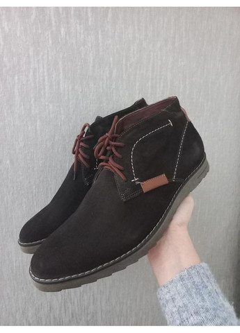 Коричневые зимние ботинки мужские зимние замш No Brand