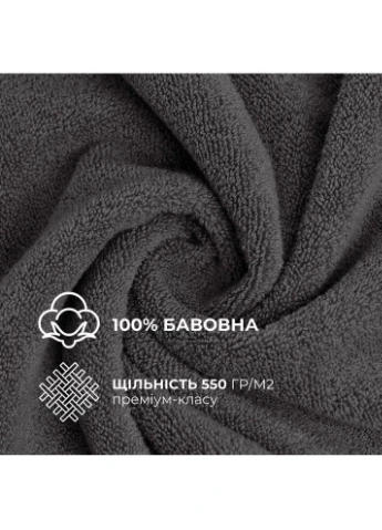Набор полотенец 6 шт 30х30 см махровые пл 550 нутаральный хлопок, салфетка, полотенце т/ IDEIA серый