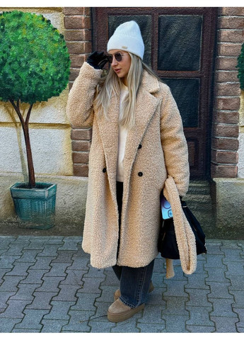 Шуба Тедди мех барашек, стеганый подклад с утеплением 150 силикон, на пуговицах Україна (366039356)