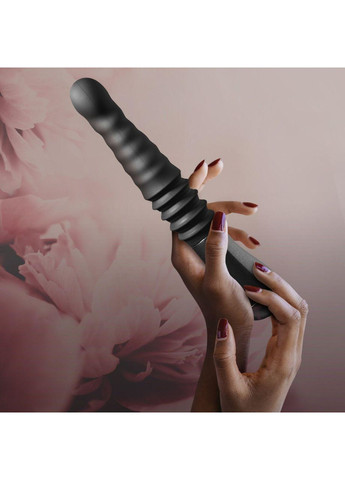Пульсатор Temptasia – Lazarus Thrusting Dildo – Black, ребристий стовбур, 3 швидкості Blush (303909055)