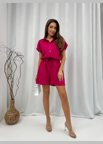 Комбинезон N.Family однотонний малиновий кежуал