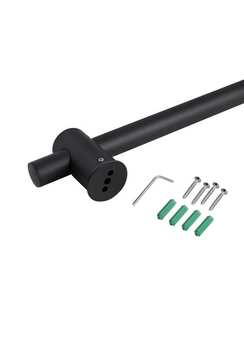 Душова стійка з тримачем універсальна Lepit 665 мм округла QTLEP82103OB Black Matt Qtap 82103OB (346492490)