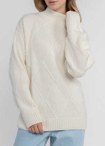 Белый зимний свитер женский w10.03.00.531 белого цвета шерстяной Arber Roll--neck WAmb WTR-182