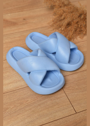Голубые шлепанцы пена женские голубого цвета Let's Shop