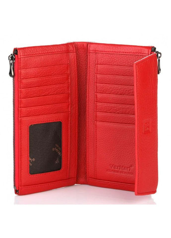 Гаманець жіночий на магніті натуральна шкіра розміри 18 х 10 х 2,5 см 3992-1806 червоний Vermari (314926947)