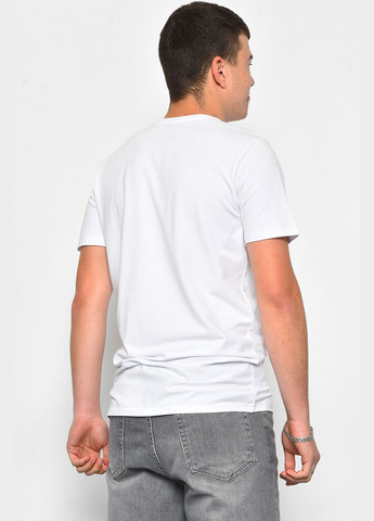 Біла футболка чоловіча напівбатальна білого кольору Let's Shop