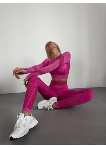 Жіночий фітнес костюм / Жіночий спортивний костюм із лосинами і топом / Жіночий безшовний костюм для тренувань Push Up No Brand (367102253)