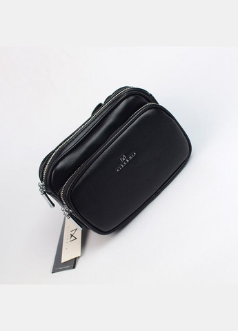 Чорна жіноча маленька нагрудна поясна сумочка бананка через плече Alex&Mia (338182400)