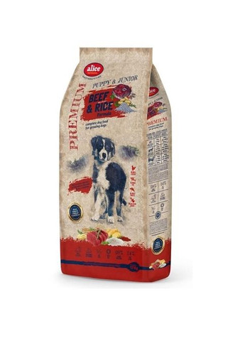 Professional Premium Puppy&Junior Beef&Rice говядина и рис. Премиальный корм для щенков (28/14), 17 кг Alice (290851545)