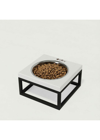 Миска на підставці для котів і маленьких собак Base Solo S (1 × 0,45 л) Solo S-18187-BLWH Hollky (365652784)