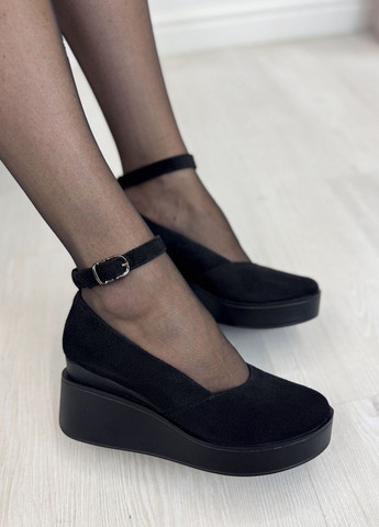 Vasha para Туфли женские замшевые на платформе. Цвет черный черный з натуральная замша, украина — (350880156)