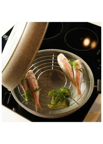 Сковорода Dura Induction Rocky Twins 28 см двойная с решеткой (RKIWP2830) Flonal Dura Induction Rocky Twins 28 см подвійна з решітк (369881670)