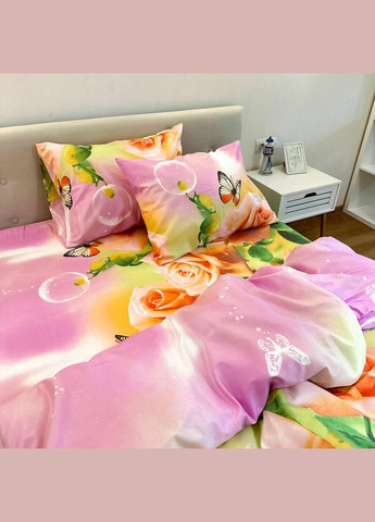 Постельное белье " ", Поликотон, Розово-Зеленый, Семейный, P-0097 Lelit (308071778)