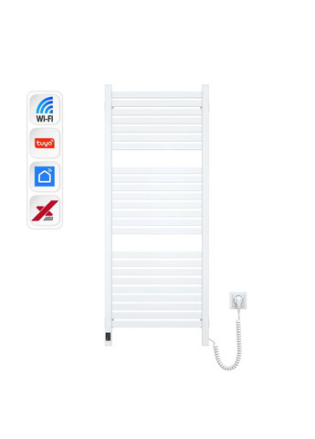 Рушникосушка електрична Авангард Х, 1200х480х71мм, Wi-Fi, сталь, білий, праве підключення Navin (370614623)