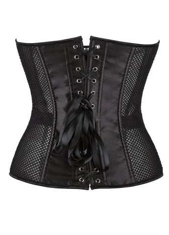 Комбінований демісезонний корсет із сітки star night з гачками та шнурівкою, чорний, s (без коробки) No Brand