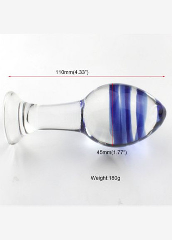 Анальна пробка 4.5 см скляна середня із широкою ніжкою LYNX BLUE DREAM Focus (303892704)