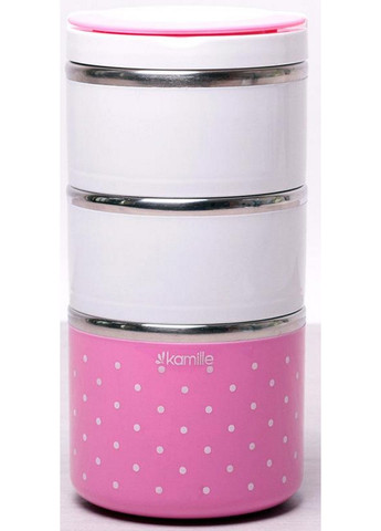 Ланч-бокс на 3 ємності Ø11х23.5 см Kamille (289367255)