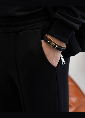 Черный демисезонный костюм мужской - двойка, брюки + кофта брючный JUGO Manaka № W3