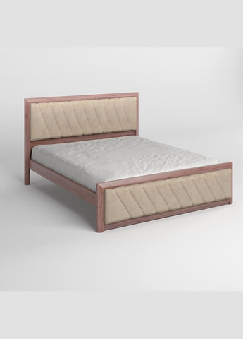 Полуторне дерев'яне ліжко Барселона Б6 Горіх лісний/Аляска 23 (Бежевий) 120х190 см (MBG-13276) Mebigrand (366086751)