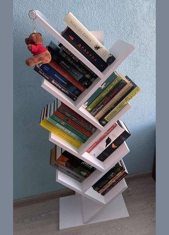 Книжная полка настольная в белом цвете, высота 110 см MS229 Markson MS229 біла (318473858)