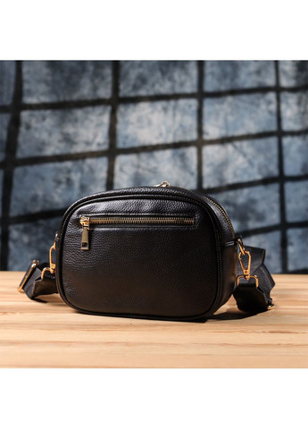 Компактна стьобана сумка для жінок з натуральної шкіри 22894 Чорний Vintage (356670891)